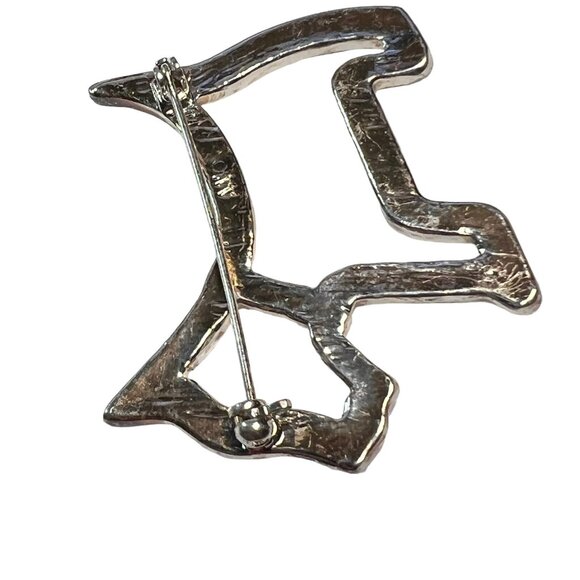 Vintage AAI Dog Brooch Scottish Terrier Silvertone Rhinestone Collar Figural Pin - Picture 3 of 8